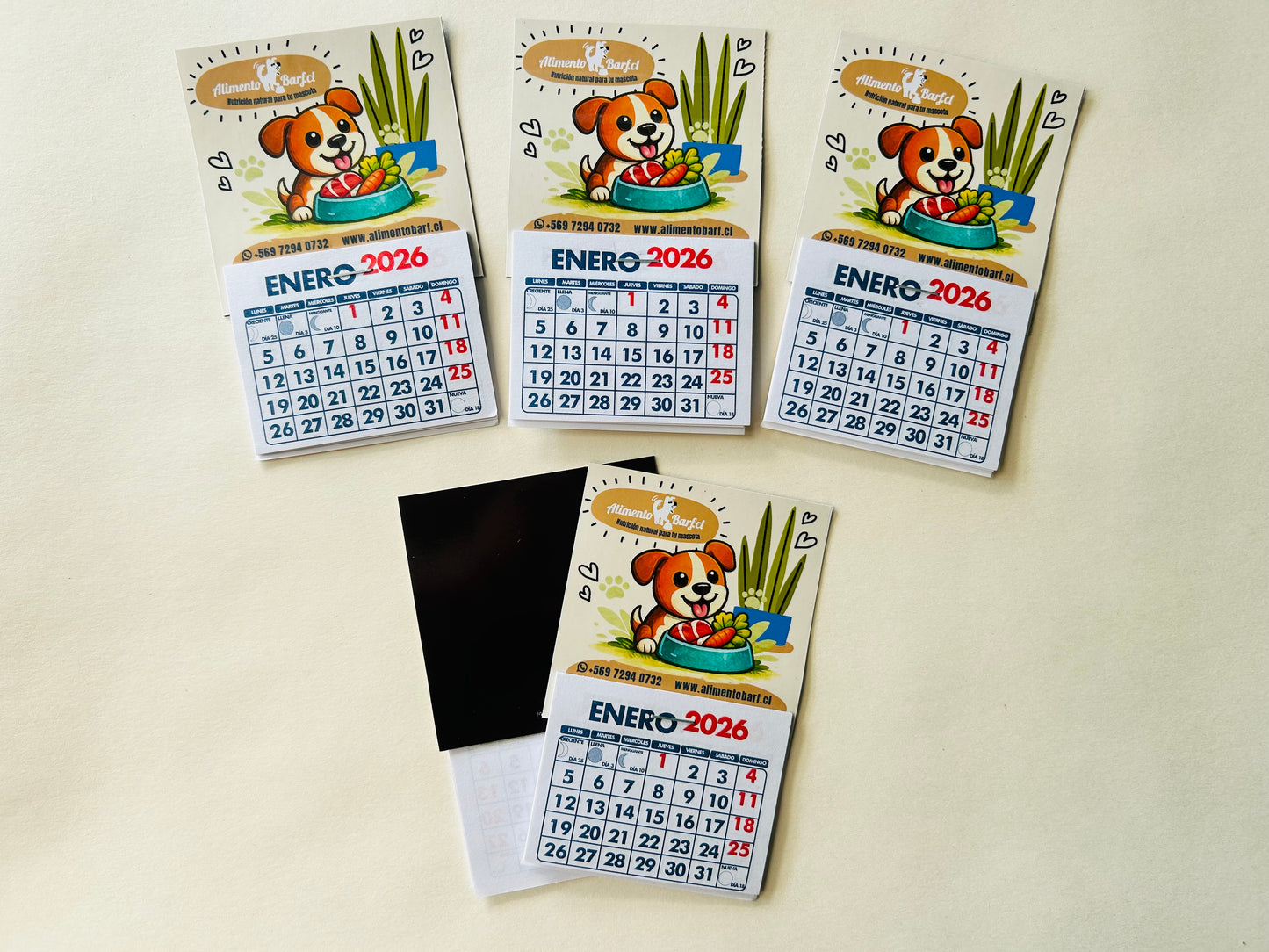 Mini calendarios imantados personalizados