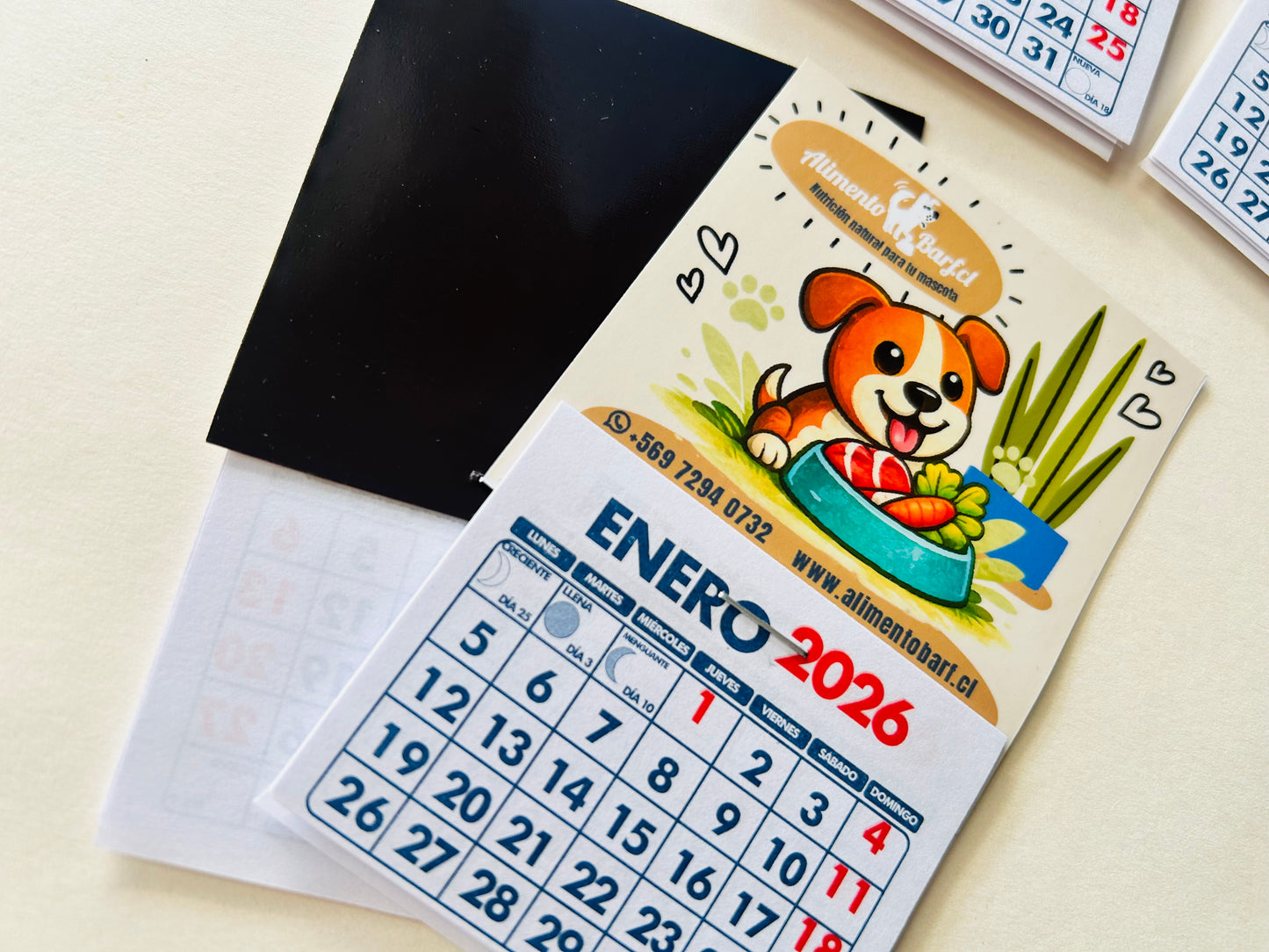 Mini calendarios imantados personalizados