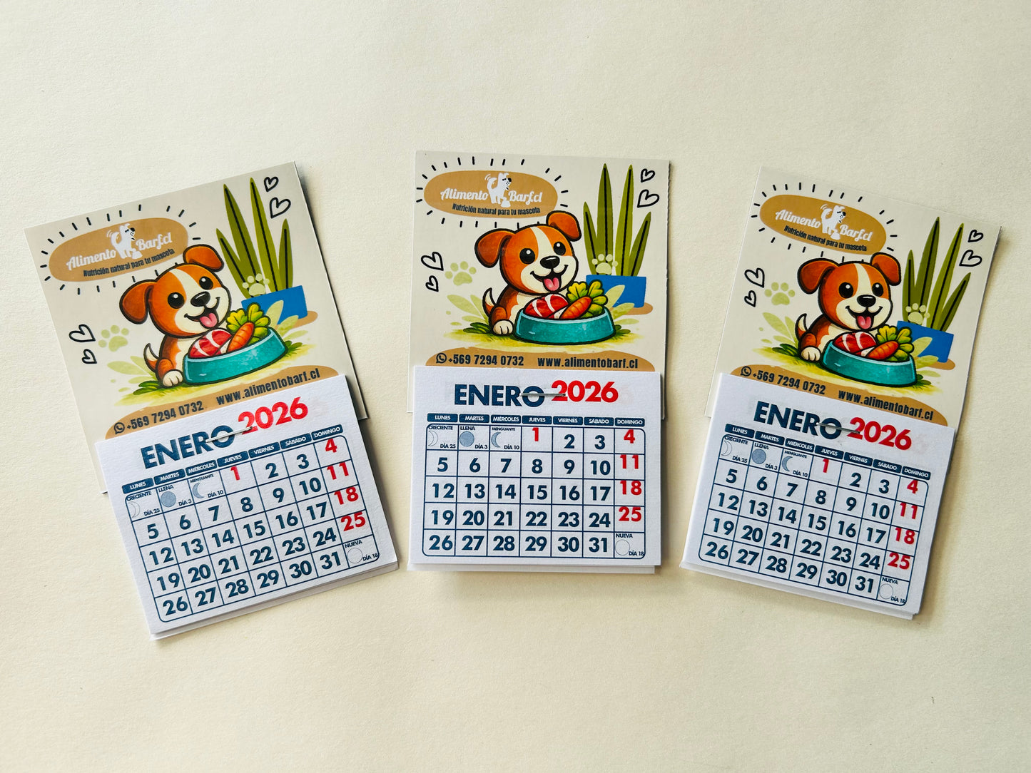 Mini calendarios imantados personalizados